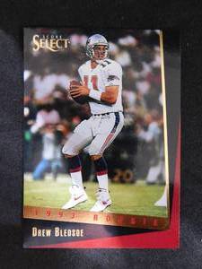 lot 35 image: 1993 Select Drew Bledsoe #166 Rookie Card Near Mint Condition