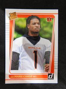 lot 39 image: 2021 Donruss Portrait JaMarr Chase #262 Rookie Card Mint Condition
