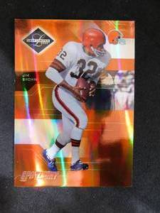 lot 57 image: 2005 Leaf Limited Spotlight Jim Brown #120 Serial #45100