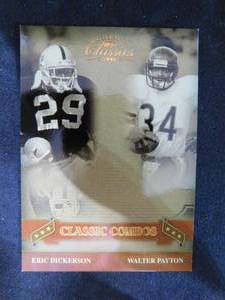 lot 60 image: 2006 Donruss Classics Combos Walter Payton & Eric Dickerson #CC-12 Serial #58500