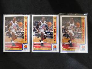 lot 73 image: (3) 1991 Upper Deck Michael Jordan #452 GOAT