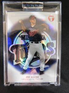lot 109 image: 2002 Topps Pristine Refractor Joe Mauer #151 Rookie Card Uncirculated Serial #11981999