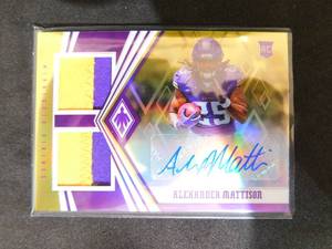 lot 122 image: 2019 Panini Phoenix Alexander Mattison Rookie Card #RDA-AM Serial #5275 Mint Condition