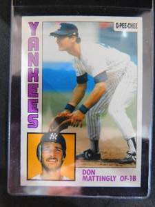 lot 148 image: 1984 O-PEE-CHEE Don Mattingly Rookie Card #8 Mint Condition