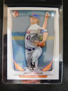 lot 155 image: 2014 Bowman Prospects Jacob DeGrom Rookie Card #BP73 Mint Condition