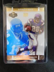 lot 166 image: 2007 Topps Co-Signers Adrian Peterson Rookie Card #70 Serial #325349 Mint Condition