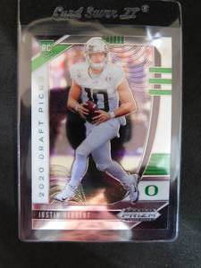 lot 184 image: 2020 Prizm Draft Picks Justin Herbert Rookie Card #102 Mint Condition