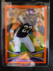 lot 189 image: 2012 Topps Chrome Orange Refractor Harrison Smith Rookie Card #77 Mint Condition