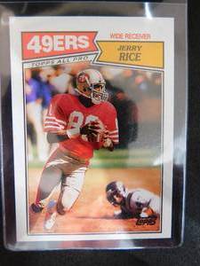 lot 192 image: 1987 Topps Jerry Rice #115 2nd Year Card HOFer Near Mint Condition