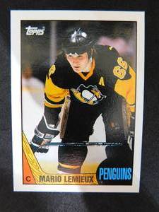lot 202 image: 1987 Topps Mario Lemieux #15 HOfer Near Mint Condition