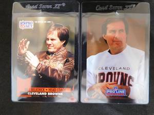 lot 208 image: 1991 Proline & Pro Set Bill Belichick Rookie Cards Mint Condition