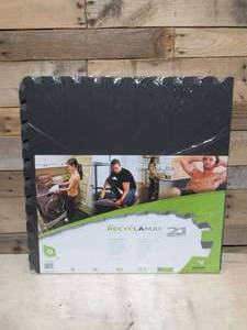 lot 21 image: Norsk Reversible Multi-Purpose 24 in. x 24 in. x .51 in. Interlocking BlackGray Foam Flooring Recyclamat (4-Pieces)