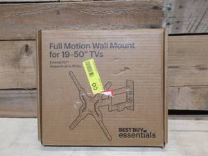 lot 47 image: Best Buy essentials - Full Motion TV Wall Mount for Most 1950 TVs - Black