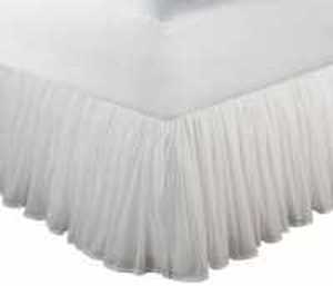 lot 20 image: Greenland Home King Cotton Voile Bedskirt, White