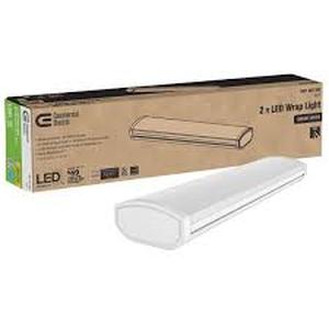 lot 37 image: Commercial Electric Low Profile 2 ft. 1800 Lumens Integrated LED White Wraparound Ceiling Light Direct Wire 4000K Bright White 120-Volt