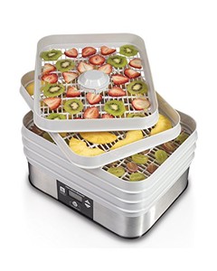 lot 67 image: Hamilton Beach 32100A Food Dehydrator, Gray NEW with cracked cover
