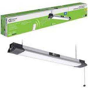 lot 84 image: Commercial Electric 40 in. 64-Watt Equivalent Integrated LED Black Brushed Nickel Shop Light with Bluetooth Speakers 3500 Lumens 4000K