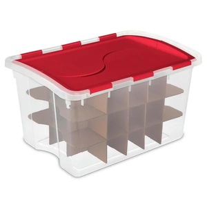 (4) Sterilite Clear Ornament Storage Box (45-Ornaments)