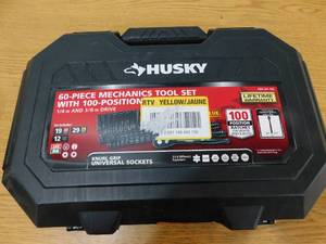 Husky 38 in. Drive 100-Position Universal SAE and Metric Mechanics Tool Set (60-Piece)