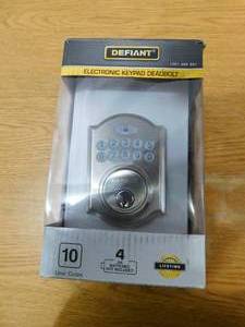 Defiant Castle Satin Nickel Electronic Keypad Deadbolt