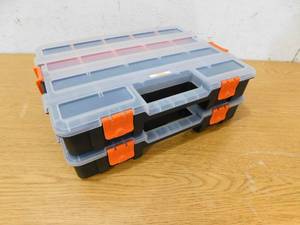 HDX 15-Compartment Interlocking Small Parts Organizer in Black (2-Pack)