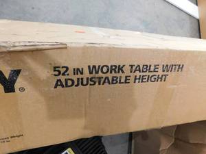 Husky 52 in. Adjustable Height Work Table in White