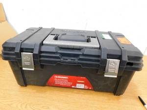 Husky 26 in. Plastic Portable Tool Box with Metal Latches in Black