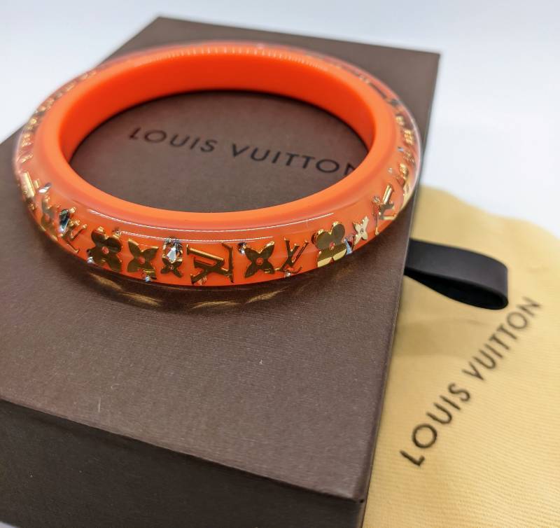 Louis Vuitton Louis Vuitton Beige Resin Inclusion Bangle Bracelet
