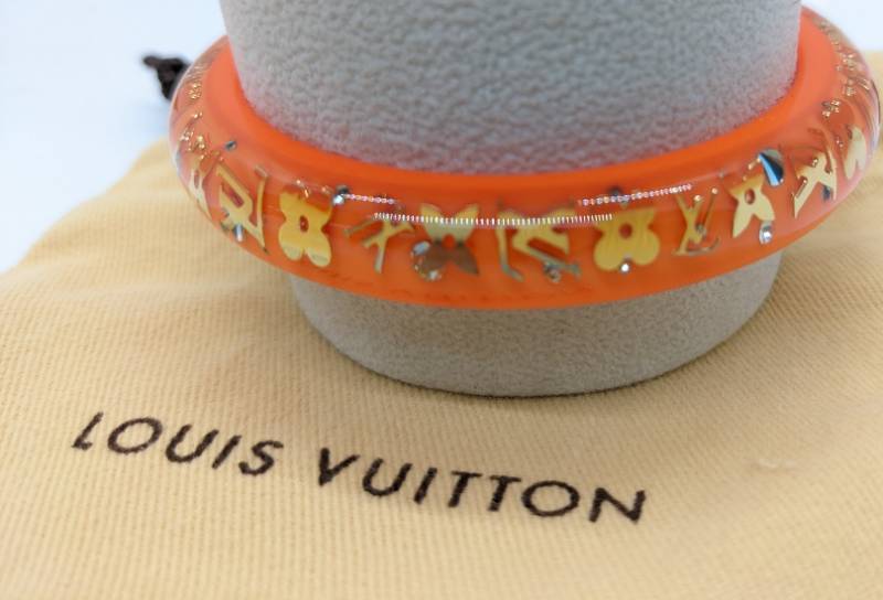 Louis Vuitton Inclusion Tangerine Resin Large Bangle Bracelet