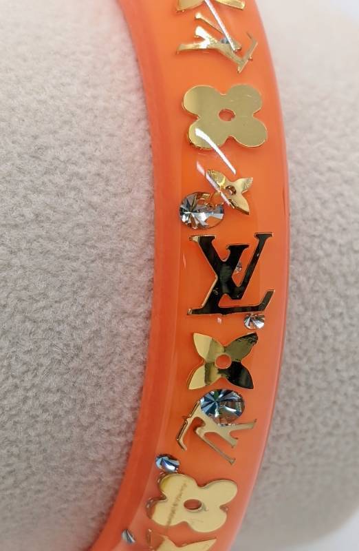 LOUIS VUITTON Inclusion Tangerine Resin Bangle Bracelet S+