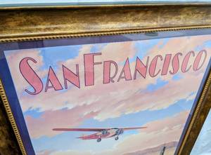 lot 106 image: Vintage San Francisco Western Air Express Framed Travel Print - Kerne Erickson