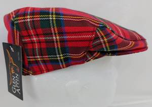 lot 116 image: 4 New Red Tartan Caps from Scotland - Size L and XL Plaid Wool Hats- Glen Appin