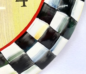 lot 25 image: MacKenzie-Childs Courtly Check Enamel Wall Clock
