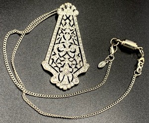 lot 56 image: Kenneth Lane Art Deco Style Rhinestone Pendant Necklace and Earrings, and an Additional Earring Pair