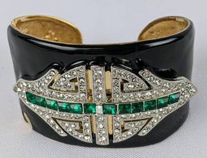 lot 125 image: Green with Envy Three-Piece Art Deco Jewelry Lot - Kenneth Jay Lane & More