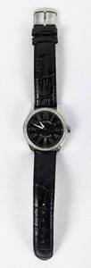 lot 124 image: Special Dooney and Bourke Large Face Black Watch with Rhinestones
