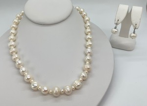 lot 99 image: Cultured Freshwater Pearl Neck & Earring Set and Amethyst & Sterling Necklace - New in Boxes
