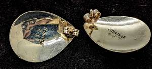 lot 149 image: Signed Native American Sterling & Lapis Lazuli Teardrop Earrings