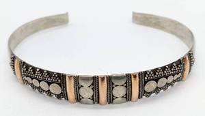 lot 77 image: Vintage Sterling & Copper Native American Cuff Bracelet