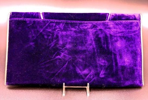 lot 120 image: Cole Haan Purple Velvet Clutch