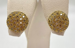 lot 5A image: Stunning 18K Gold and Diamond Earrings