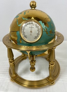 lot 7 image: 1950s 8 Day Angelus Swiss Weather Station World Map  Globe Clock- RARE