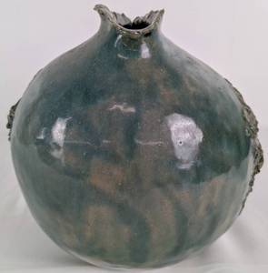 lot 76 image: Round Art Studio Pottery Double Vase