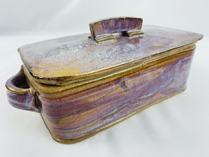 lot 49 image: Lovely Shades of Purple Studio Glazed Pottery Lot - Signed