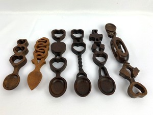lot 102 image: Six Welsh Love Spoons