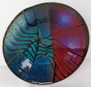 lot 78 image: Studio Pottery Casserole and Pottery Serving Bowl- Signed