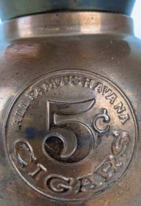 lot 82 image: Large Antique Brass and Copper Havana Cigars Spittoon - Cuspidor