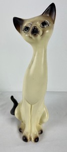 lot 52 image: 3 Vintage Norcrest Ceramic Siamese Cats A-877- Made in Japan
