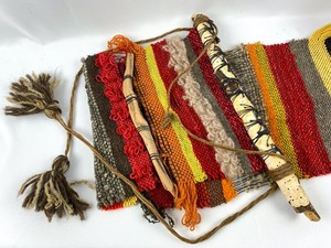 lot 20 image: Retro Woven Wall Hanging - Multi-Colored Macrame - 4ft Long