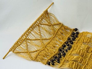 lot 21 image: Exquisite Retro Macram with Wooden Beads - 5.3 Feet Long